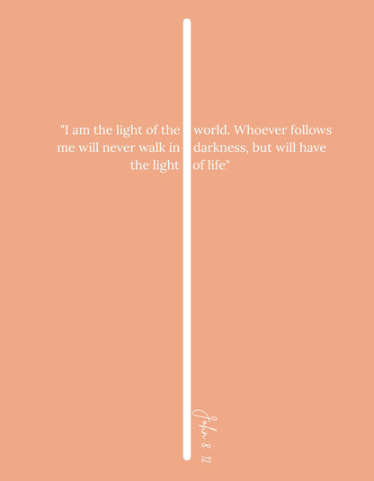 Light of The World Cross T shirt (John 8:12)