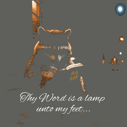 Raccoon with Bible and Iced Coffee Tee