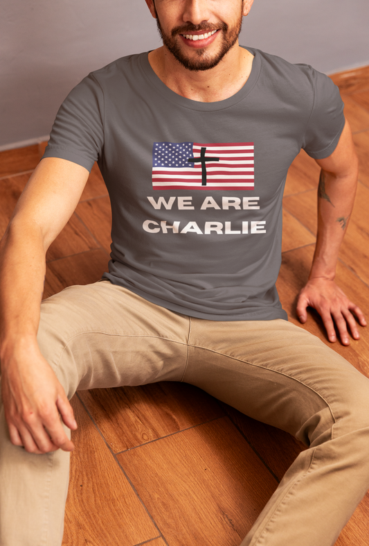 Christian American Flag Tee, Faith T-Shirt, Patriotic Shirt, Religious Gift, Charlie Kirk Memorial Shirt, Unisex Casual Top