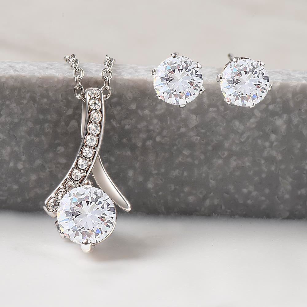 Alluring Cubic Zirconia Necklace and Earrings set
