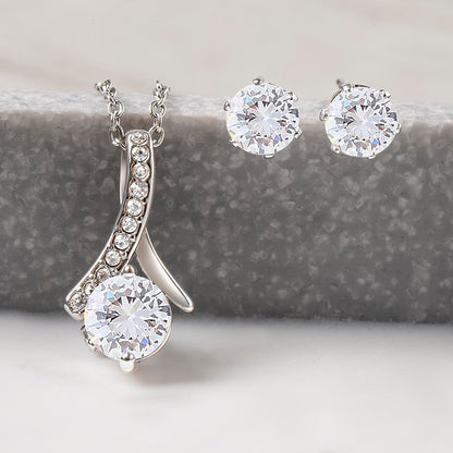 Alluring Cubic Zirconia Necklace and Earrings set