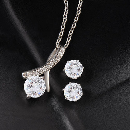 Alluring Cubic Zirconia Necklace and Earrings set