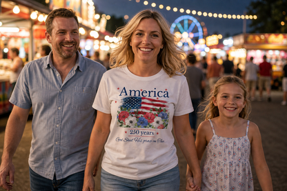 America 250th Birthday T-Shirt with "God Shed His Grace On Thee" words