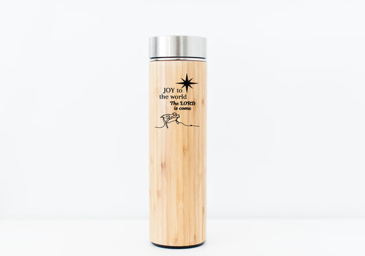 Joy To The World Bamboo water bottle