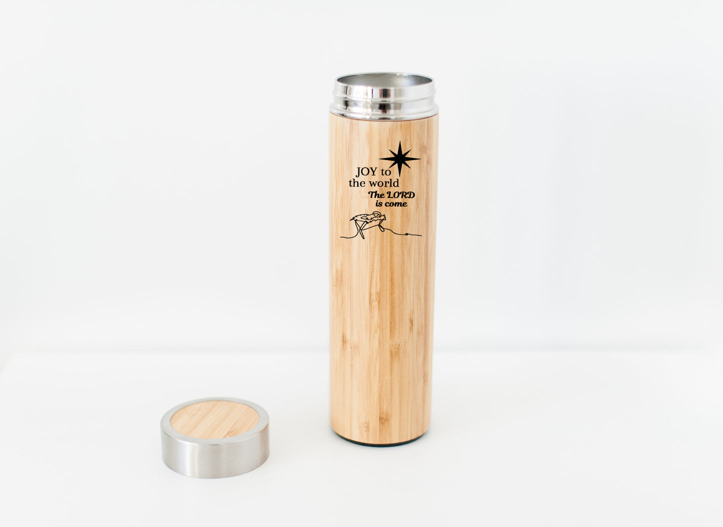 Joy To The World Bamboo water bottle