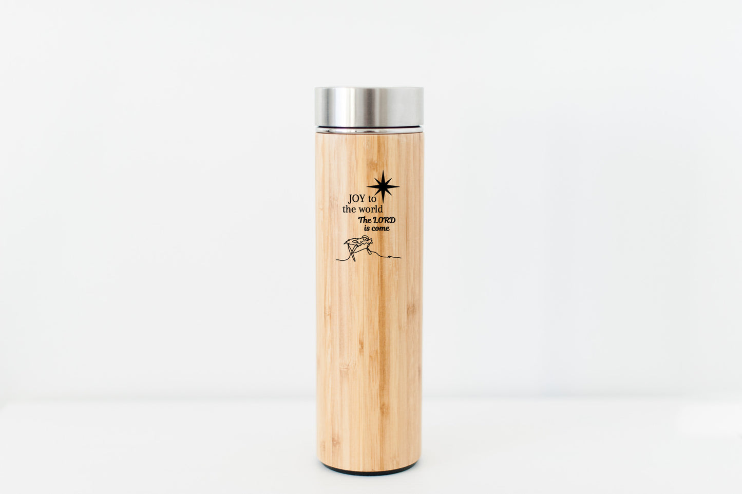 Joy To The World Bamboo water bottle