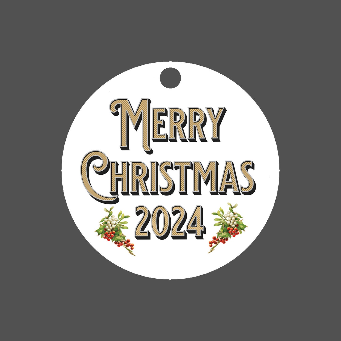 Merry Christmas 2024 Car Ornament