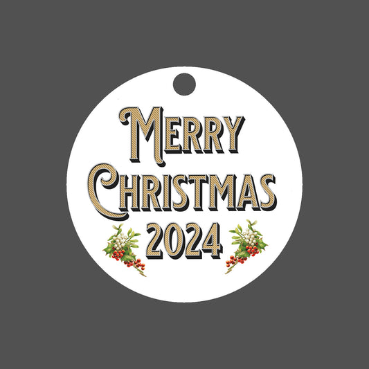 Merry Christmas 2024 Car Ornament