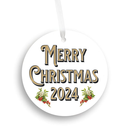 Merry Christmas 2024 Car Ornament