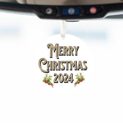 Merry Christmas 2024 Car Ornament