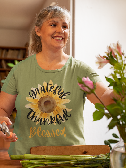 Grateful Thankful Blessed Women's T Shirt
